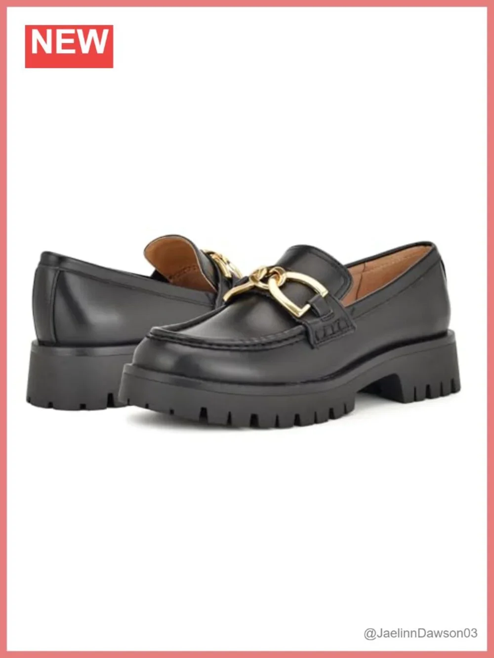 Women's Faux Leather Slip-On Loafers with Lug Sole